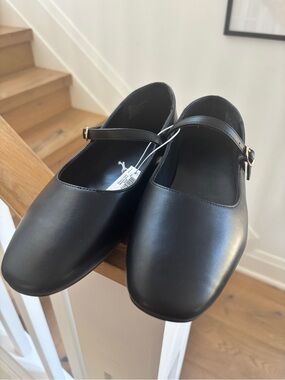 NWT GAP Black Mary Jane Ballet Flats with Strap, Everlane Dupe, 9 / 10